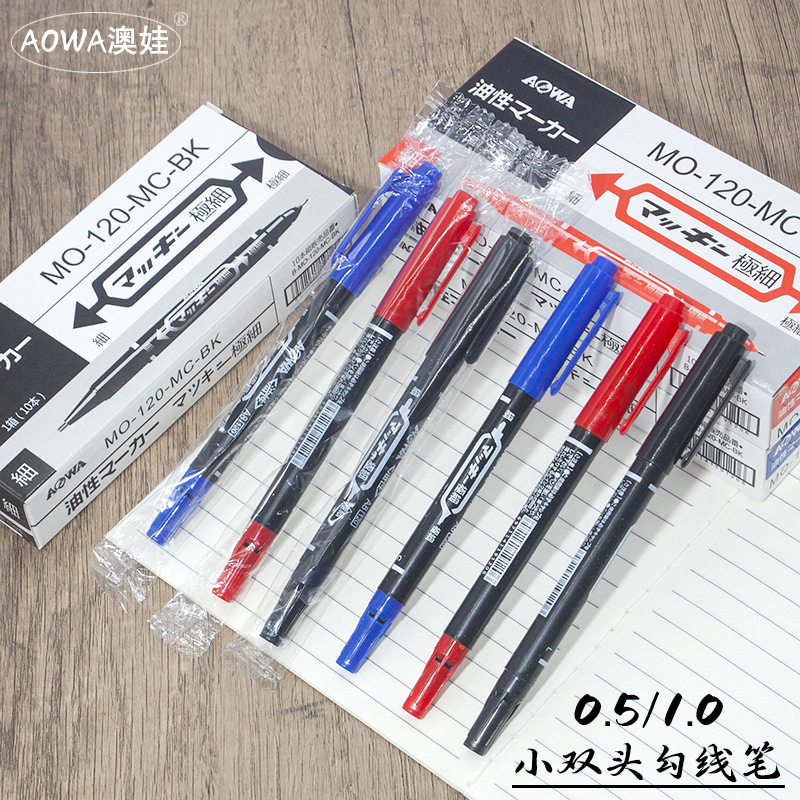 Wholesale Small Double-Headed Marker Pens, Oil-Based Marker Pens, Watercolor Outline Pens, Quick-Drying Marking Pens, Fine Double-Headed Water Pens