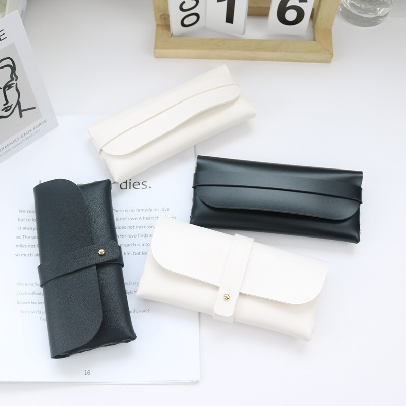 Leather glasses case portable sunglasses case high-end glasses case myopia case logo retro glasses bag