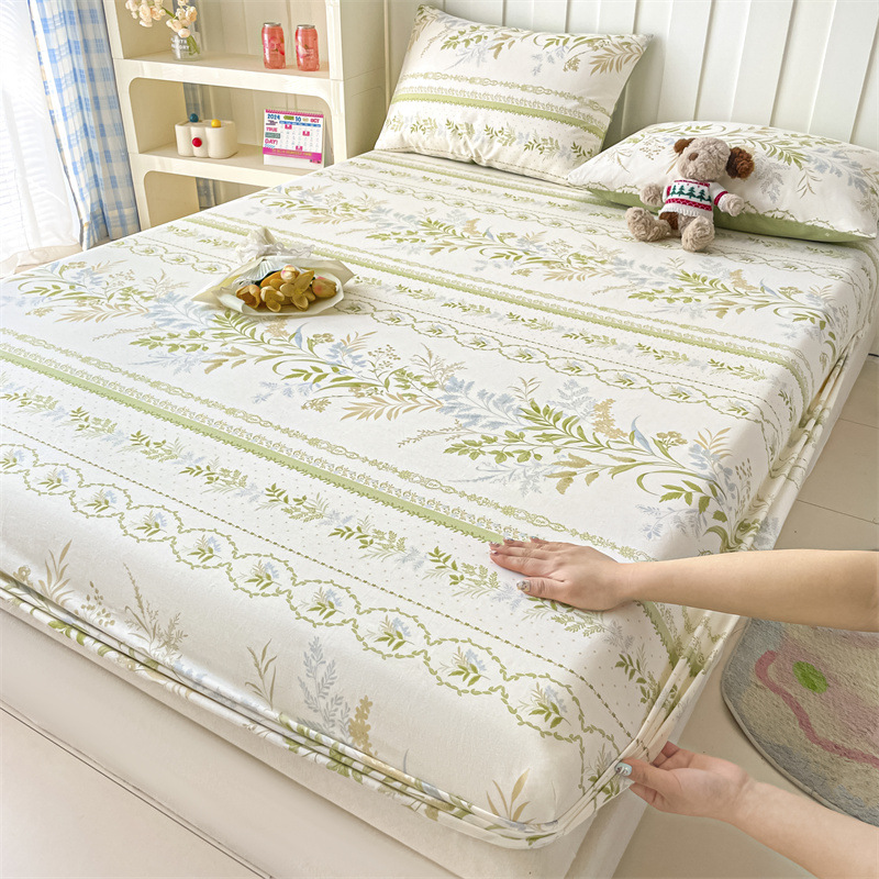 2025 nueva cama de algodón 100 cubierta de cama de algodón puro cubierta de colchón de dibujos animados cubierta de cama para niños cama individual 2