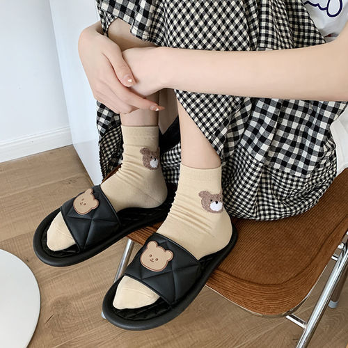 Slippers for women summer ins cute cartoon girl heart student simple soft bottom bathing bathroom sandals indoor shoes for outdoor wear