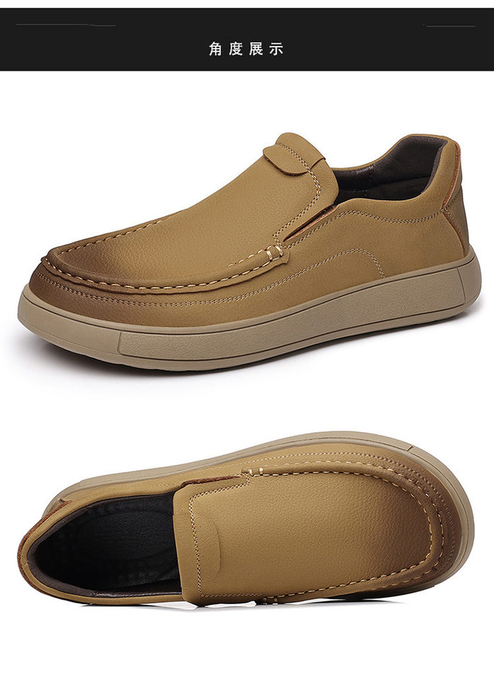 Giày da nam cổ thấp buộc dây phong cách Anh, đế bằng thoáng khí — 7706 bộ giày lười màu kaki, 7706 bộ giày lười màu đen, 7706 kaki, 7706 màu đen chi tiết 23