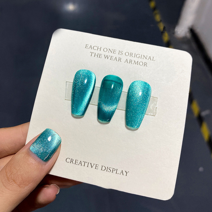 Turquoise Blue cat eye autumn and winter Cat Eye Nail Polish glue 2023 new online popular manicure Special