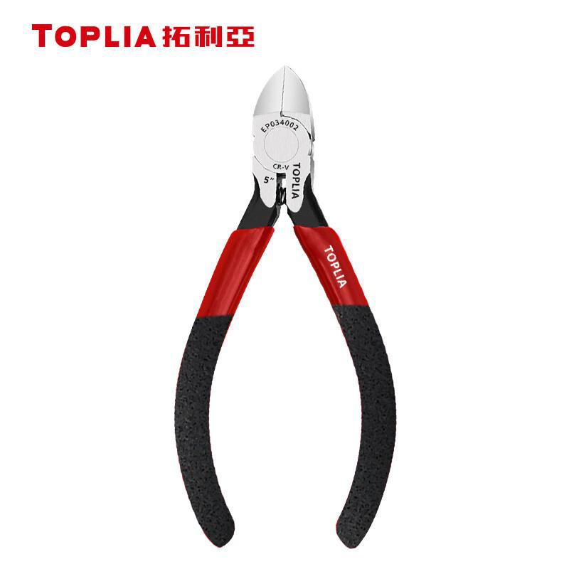 拓利亚（TOPLIA）工业级塑料强力水口钳 电子钳 电工钳 剪钳 斜口