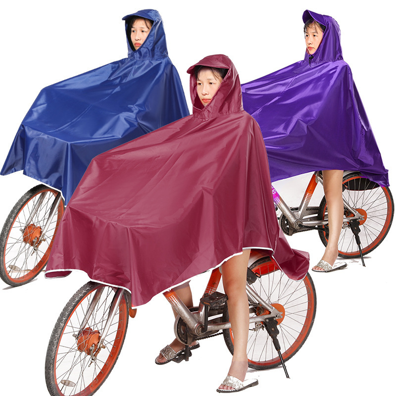Un solo ciclista largo a prueba de tormentas portátil chaqueta de lluvia alargada y gruesa para montar motocicleta eléctrica impermeable chaqueta de lluvia impermeable