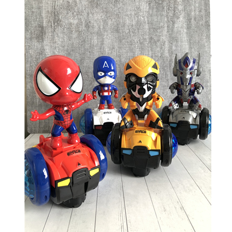 クロスボーダー热い贩売电気ユニバーサルバランス车スパイダーマン360回転音楽ライト子供祭りプレゼント