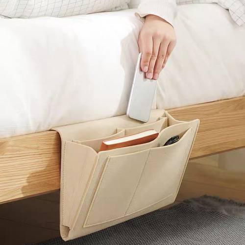 Felt bedside storage bag home bedroom living room sofa storage hanging bag convenient student dormitory storage bag