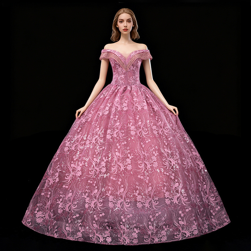 2026 New Model Colorful European and American Style Wedding Dress, Slim-Fit Host Gown, Ball Gown, Performance Dress, Puffy Skirt for Women