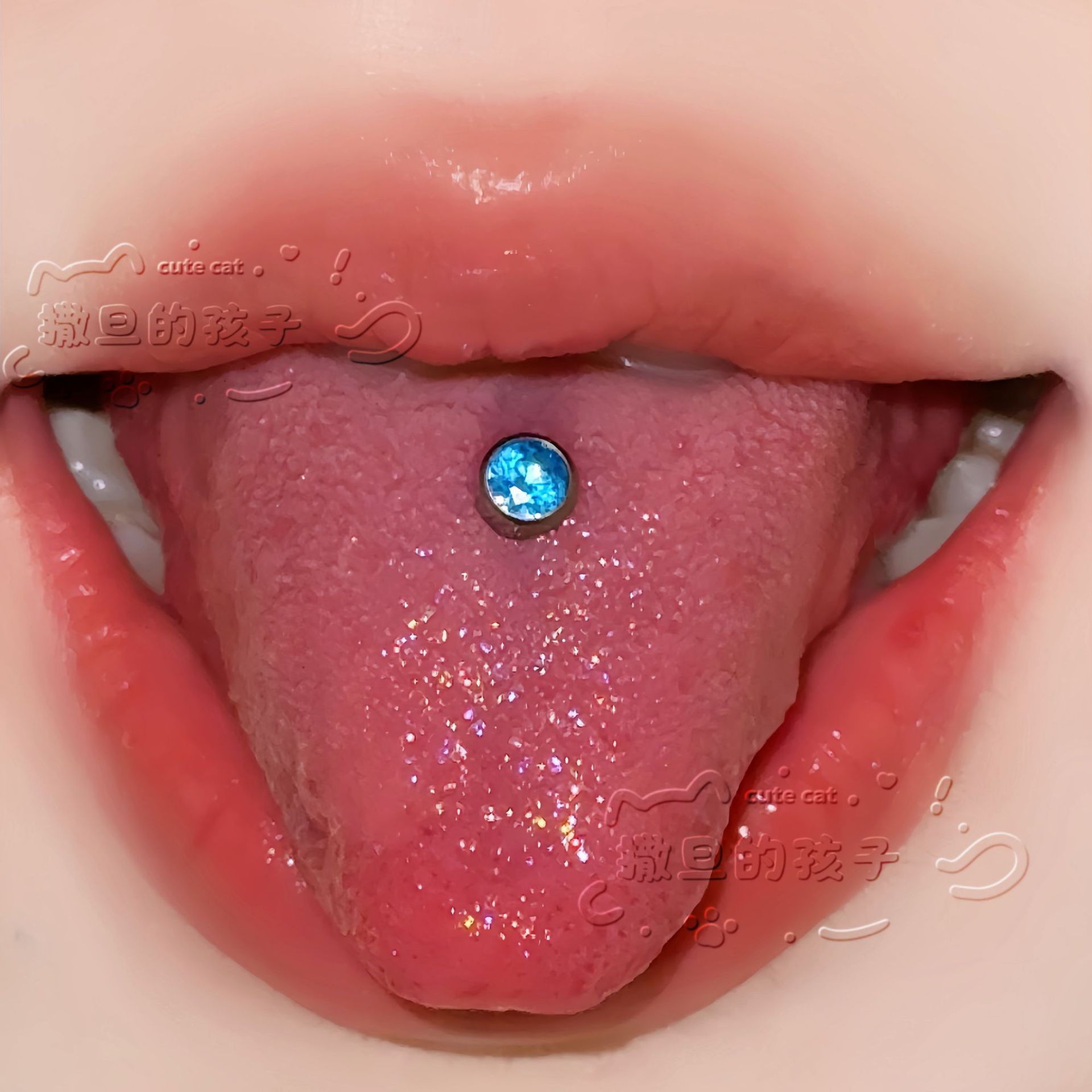 Pointed labret stud close-up product detail