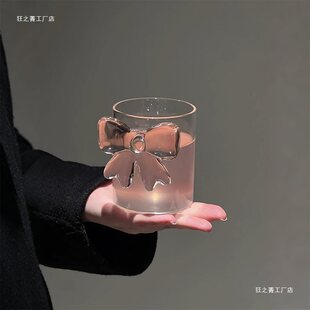 【Heart-wondering cup】A little drunk wine glass beautiful glass goblet women's light luxury bow