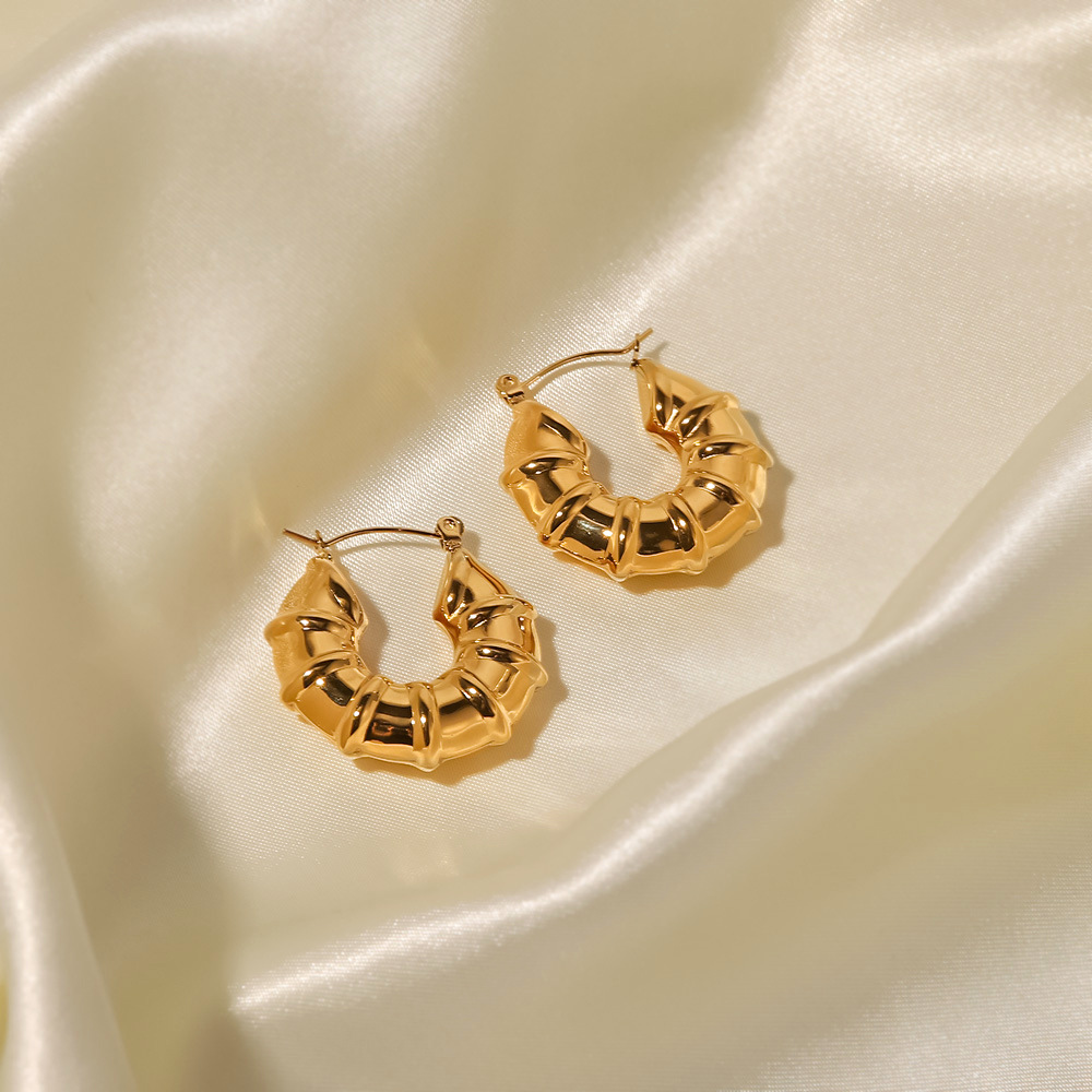 Fashion Geometric Stainless Steel Earrings Gold Plated Stainless Steel Earrings