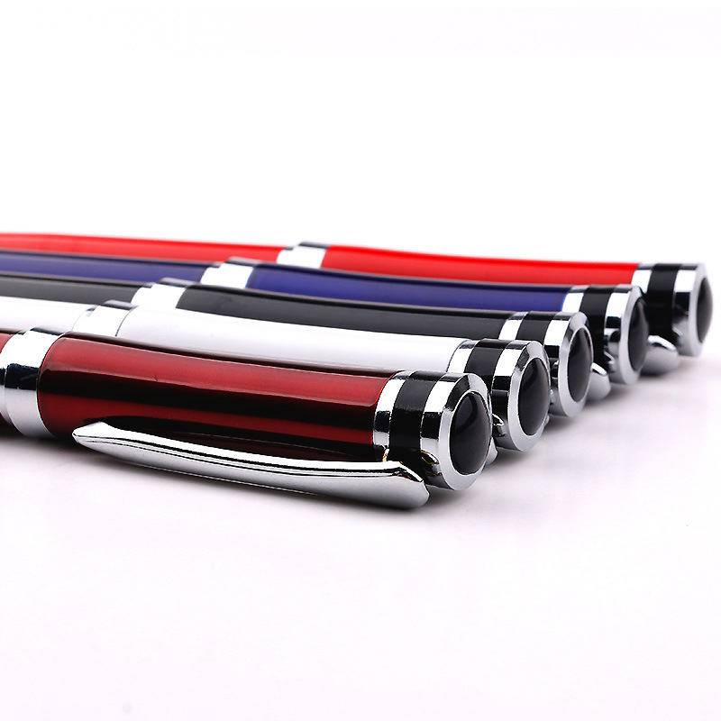 Papelería de oficina de alta calidad comercial pluma metálica personalizada LOGO publicidad corporativa pluma neutra negra al por mayor