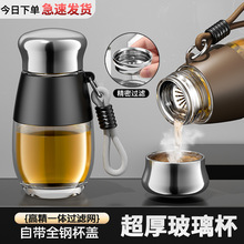 玻璃杯水杯男2025新款加厚耐高温泡茶杯女士家用办公室高颜值杯子