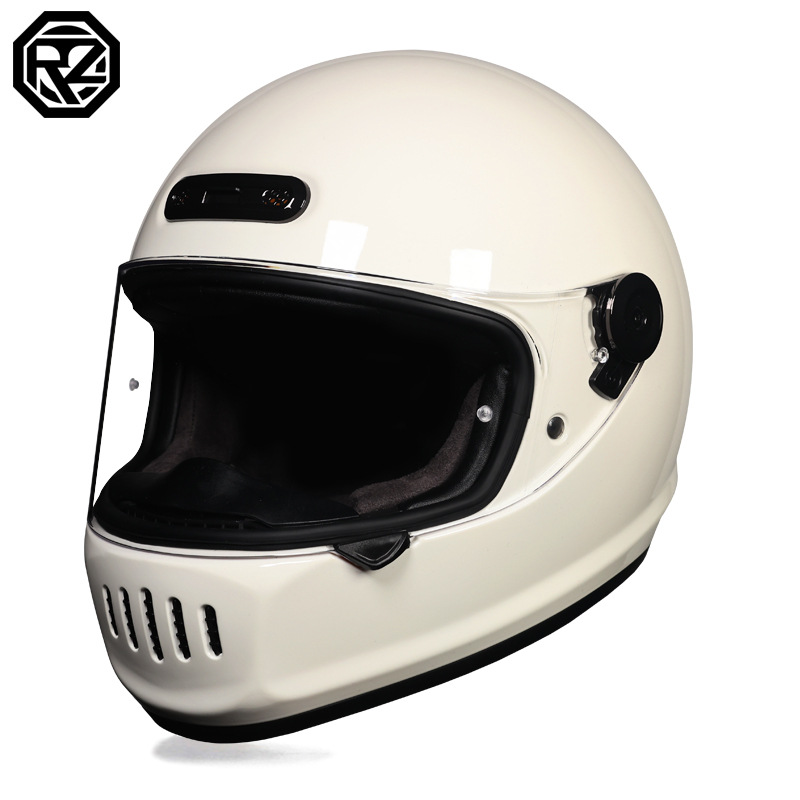 Orz Motocicleta Retro Casco completo Hombre Invierno Personalidad Cool Mujer Nacional Tendencia Crucero Coche Retro Casco Cuatro estaciones Universal