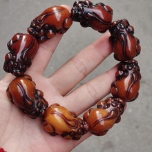 厂家直供老蜜蜡仿古貔貅手串直播货源财神手串