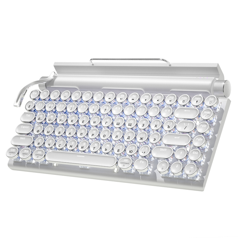 レトロパンク緑軸 Bluetooth デュアルモードメカニカルキーボードカスタマイズされたホットスワップ可能な緑軸カスタマイズされた卸売タイプライター|undefined