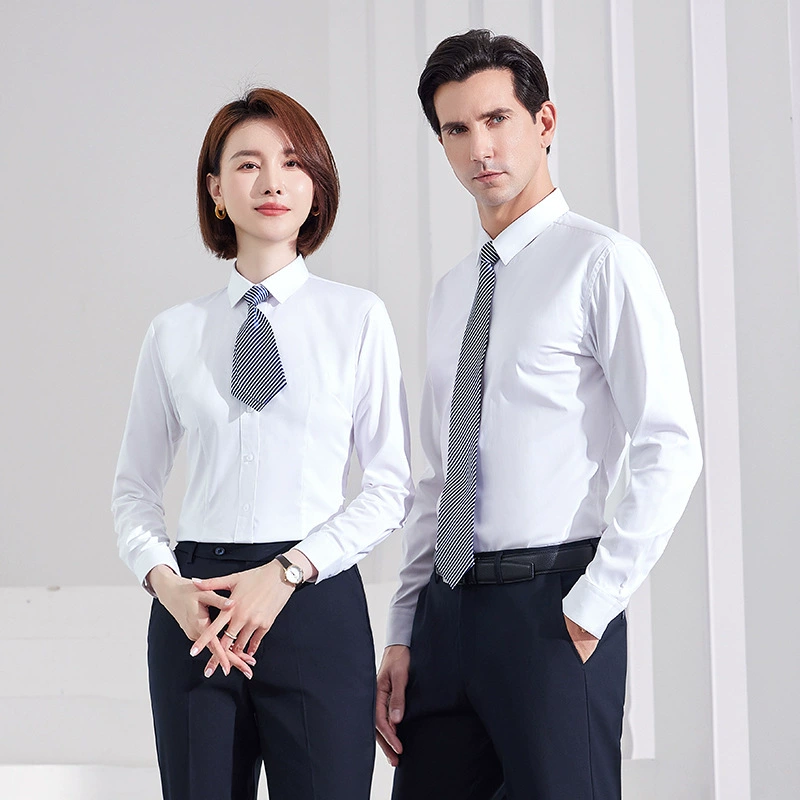 Мужская и женская одинаковая рубашка из бамбукового волокна официальная рубашка для интервью 4S менеджер по продажам недвижимости рабочая одежда групповая покупка оптом