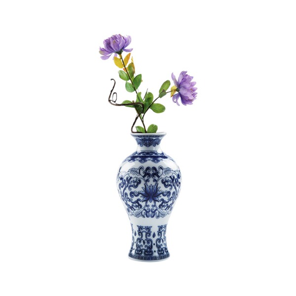 Chinese -style Zen Wall Bottle Blue and white porcelain vase…