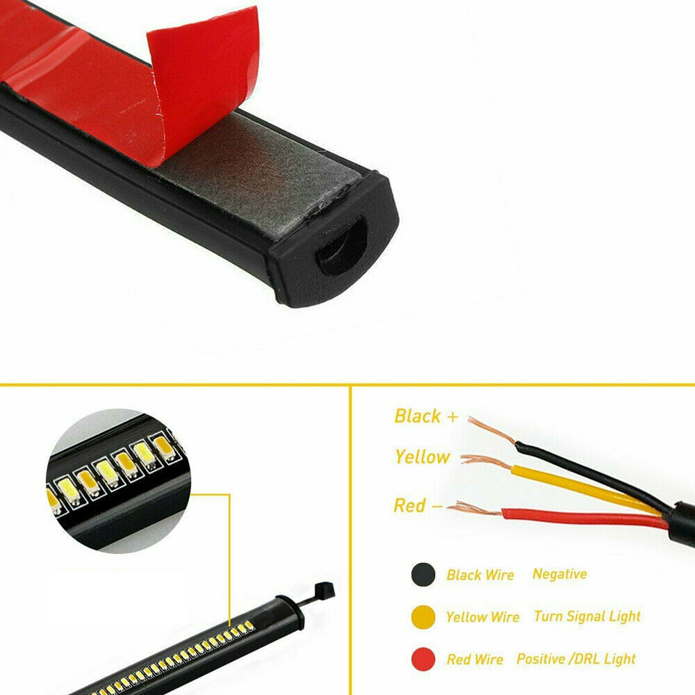 Lámpara de motocicleta 36LED bicolor blanco y amarillo barra de luz de choque de motocicleta conducción luz de dirección de motocicleta frente a choque image 5