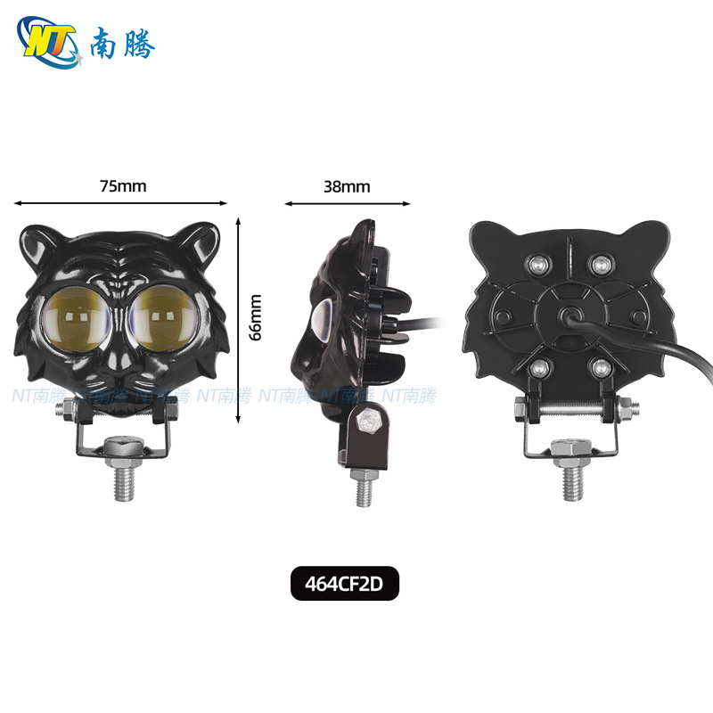 Tiger LED motocicleta batería coche foco luz de distancia luz frontal luz antiniebla luz de dos colores coche eléctrico externo luz modificada