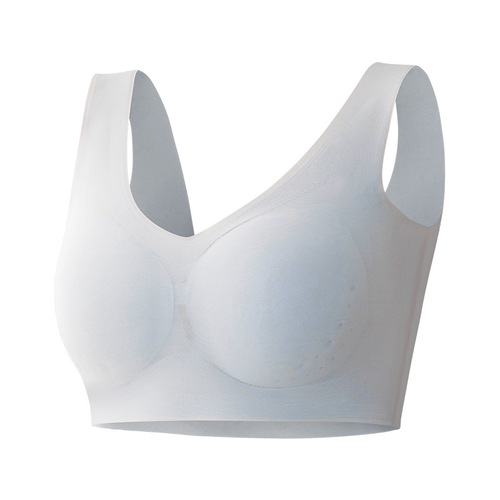 Summer Fat Mom Bra for Women Large Cup Ultra Thin Invisible Holes Cup Bra Backless Bandage Bra without Underwire for Middle-Aged Women