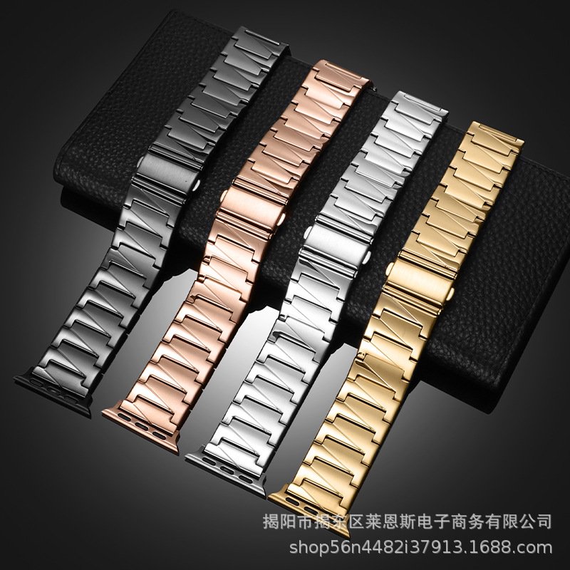 Adecuado para Apple ultra49mm reloj Appl ewatch escalera metal acero inoxidable Huawei Samsung correa de reloj