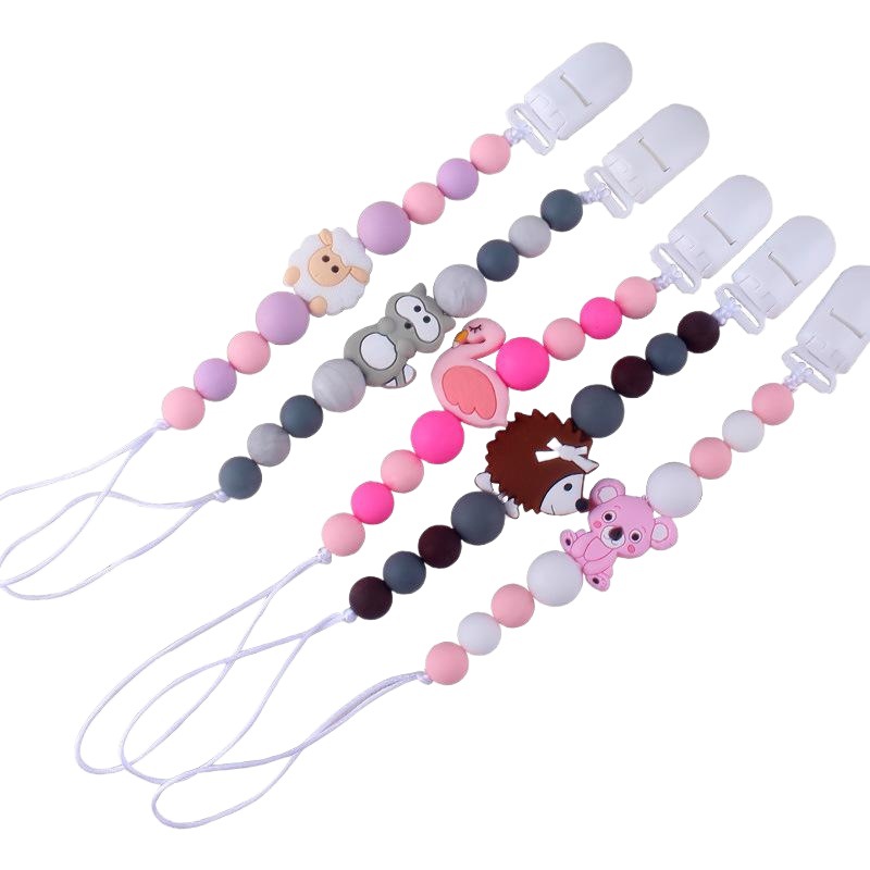 Cadena de chupete para bebé pezón cuerda de silicona mordedor cadena anti-caída suministros maternos e infantiles Comercio exterior Amazon nuevo