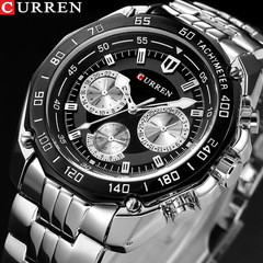 curren Karien men's fake three-eye business quartz watch cross-border e-commerce steel band watch men's watch 8077