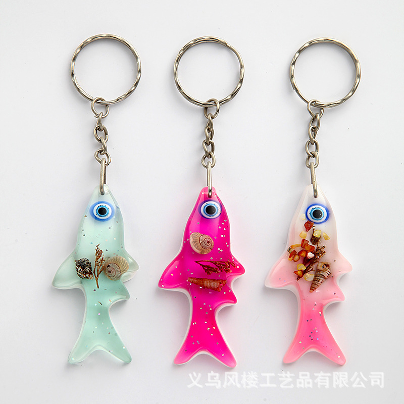 Llavero con conchas y estrellas de mar, recuerdo creativo de playa, venta directa de fábrica