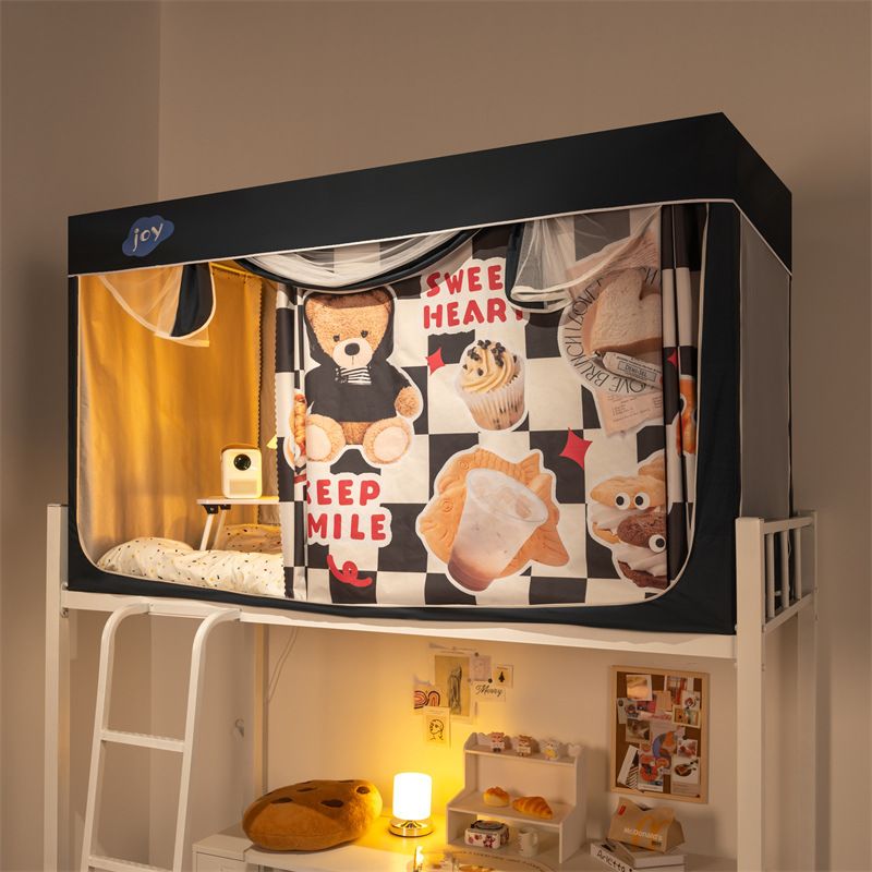 Nuevo tipo de instalación gratuita dormitorio de estudiantes cama individual mosquitera anti-mosquitos 2025 nueva cama superior e inferior dormitorio para bebés anti-caída