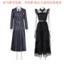 星期三万圣节黑色连衣裙服