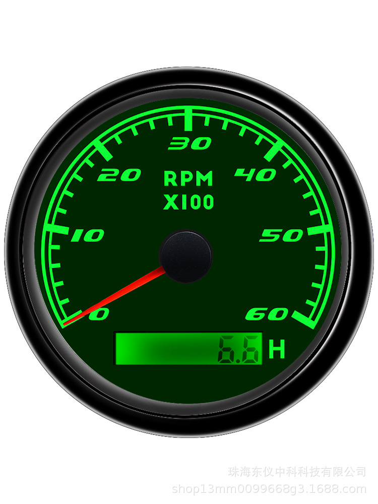Cross-Border Hot-Selling 85mm Tachometer with Colorful Backlight for Generator Sets, Engines, and Engineering Vehicles, Colorful Lighting Effect Instrument
