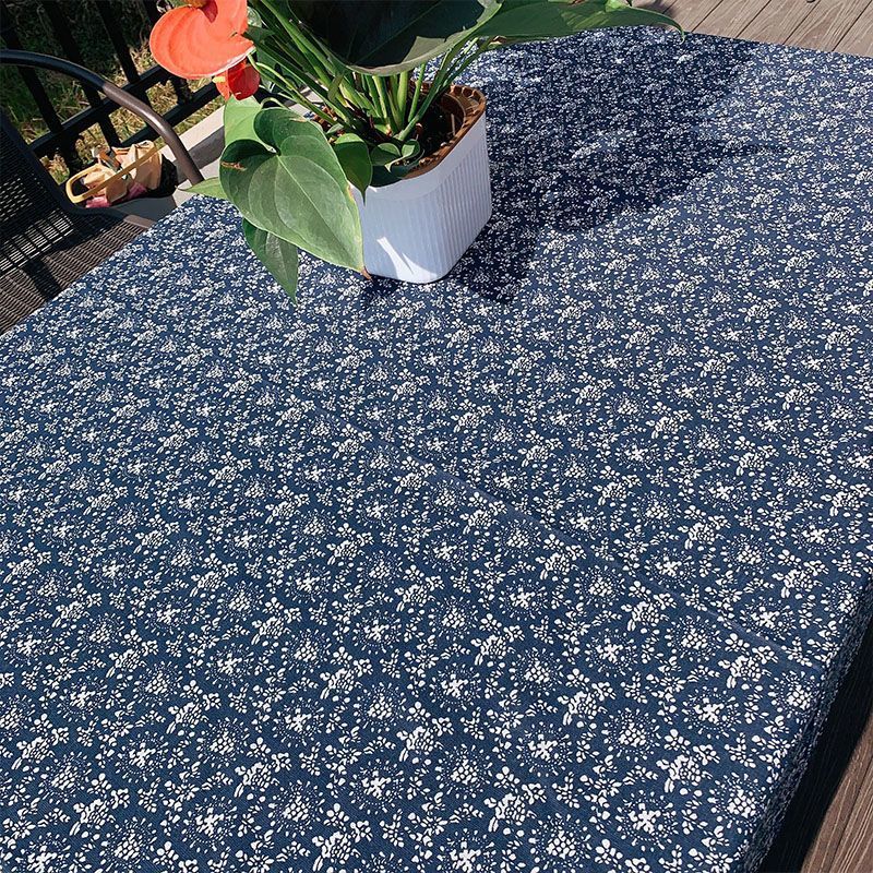 Flor azul porcelana tela de flor frágil alojamiento nacional retro algodón lino azul chino tela de mesa de estilo antiguo