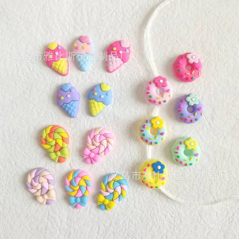 PVC soft glue diy ice cream hairpin refrigerator sticker decorative accessories ice cream cup patch lollipop donut PVC soft glue diy ice cream hairpin refrigerator sticker decorative accessories ice cream cup patch lollipop donut