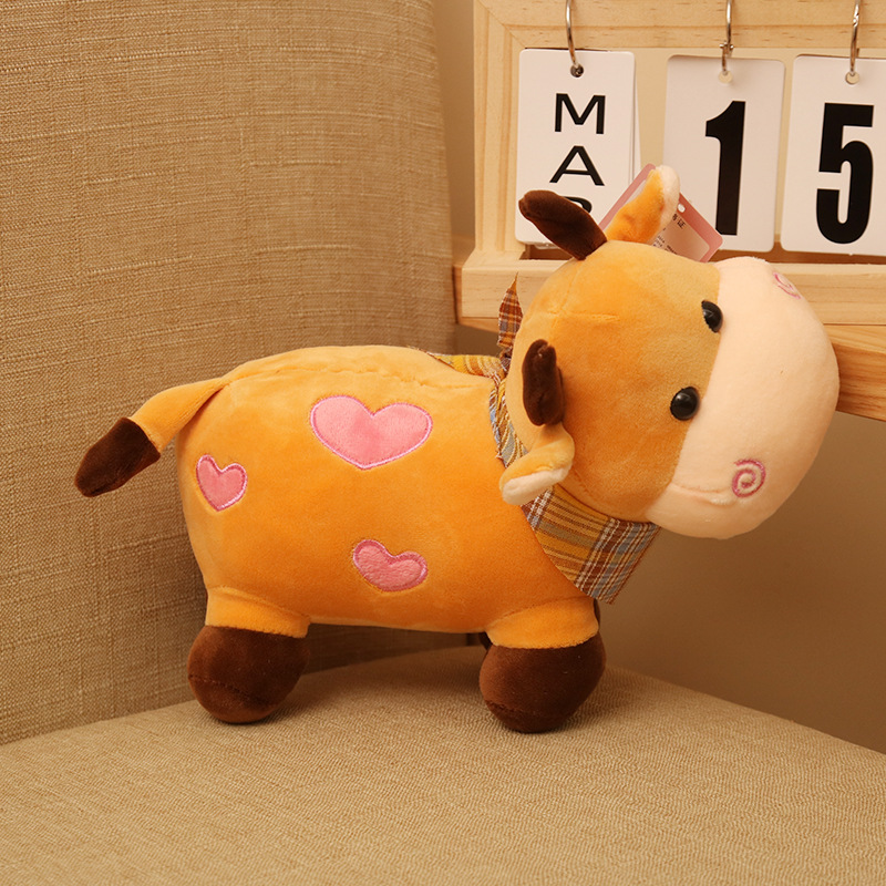 Linda muñeca de vaca, muñeca de vaca Hobby, ternera, peluche, muñeca de trapo, máquina de muñecas para dormir al por mayor