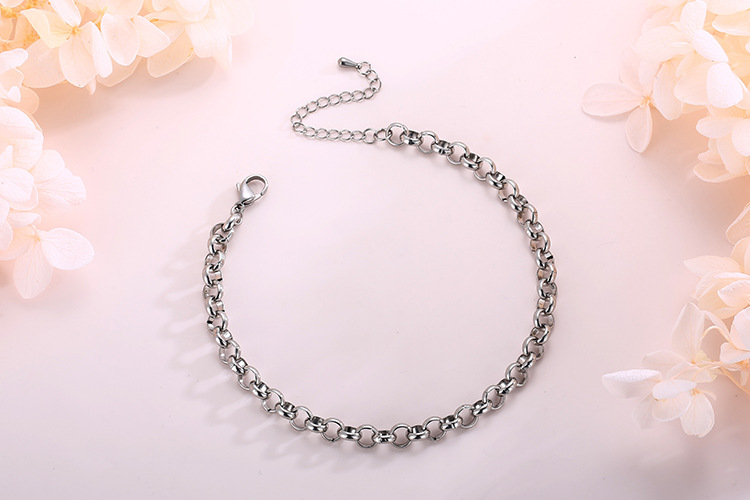 fashion temperament simple new pearl chain punk anklet jewelry gold-plated stainless steel anklet ac