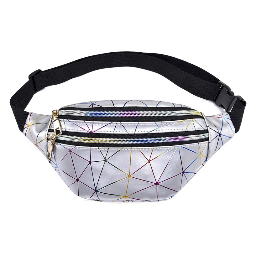 Wholesale from the Source Factory, Cross-Border Colorful String Waist Bag for Women, Fashionable Laser Crossbody Chest Bag, Sports Phone Bag, Lightweight Crossbody Bag