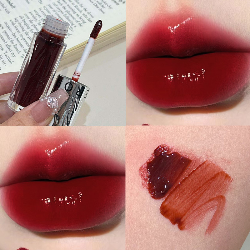 HERORANGE esmalte de labio de espejo, vidrio de agua, labios transparentes, hidratantes, brillo de labios coreano.