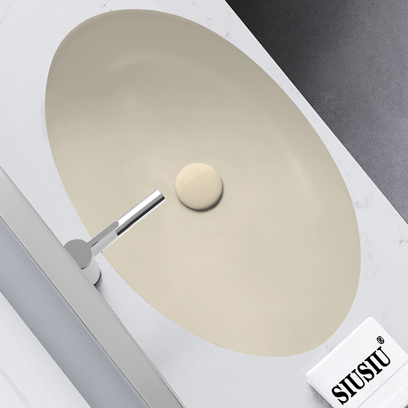 Cream Ceramic Wash Basin Sink Embedded under Counter Basin Stone Basin Wash Basin Wash Basin Basin Sink