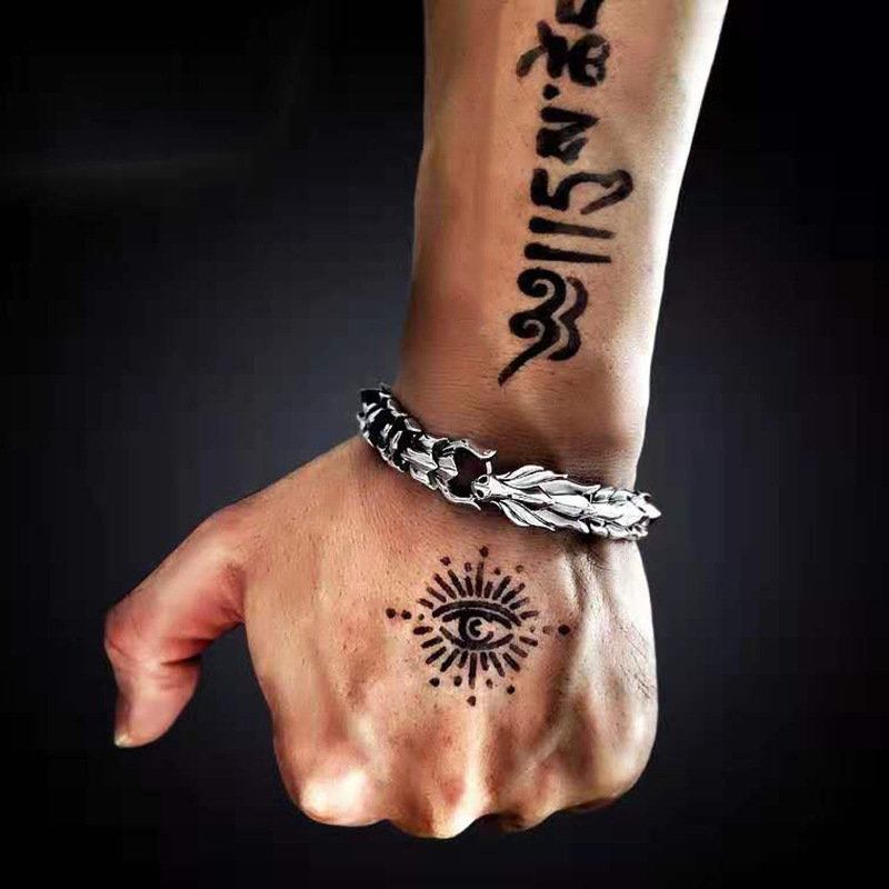 Plating Design Hip-Hop Retro Solid Color Keel Alloy Plating Men's Bracelets Men's Chain Bracelets