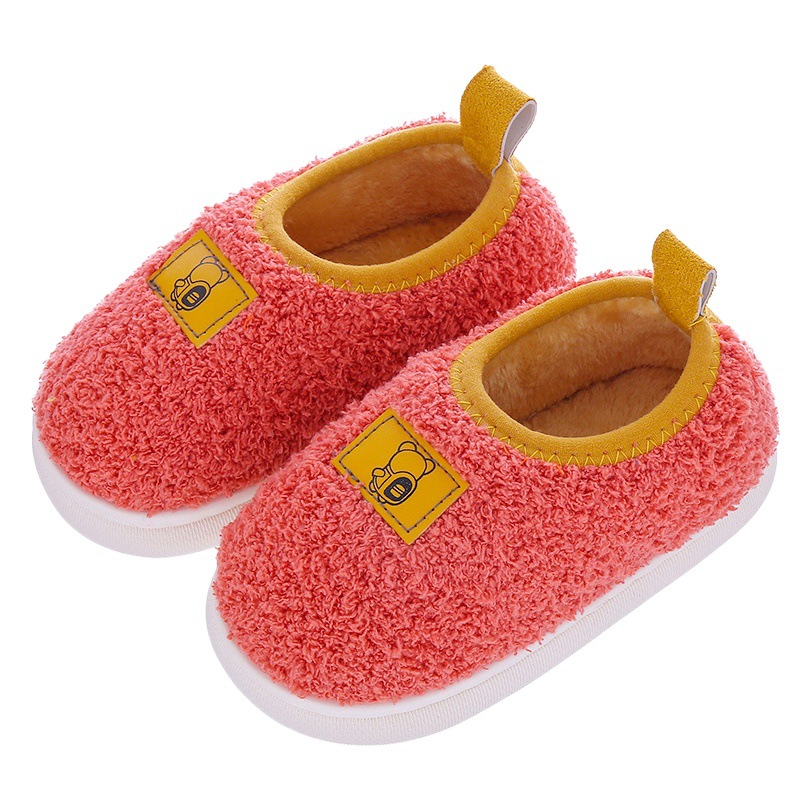 Bebé Zapatillas de algodón invierno Niños 1-3 años 2 interior antideslizante cálido felpa niños bolsa talón zapatos de algodón para niños