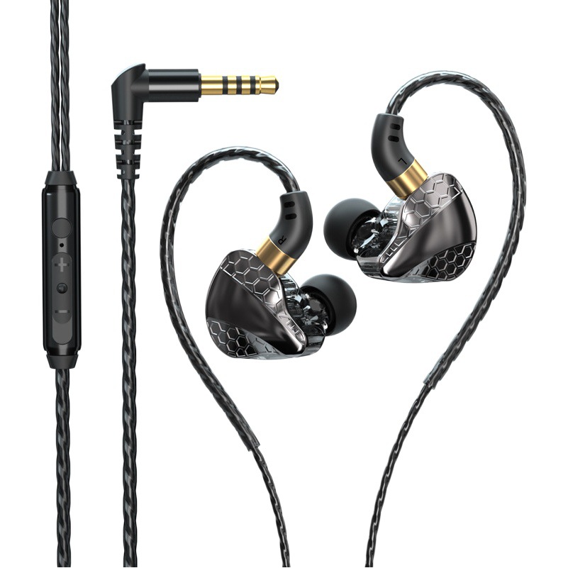 Nuevos auriculares en la oreja juego de pollo bajo pesado teléfono móvil deportes auriculares con cable Control de alambre con micrófono