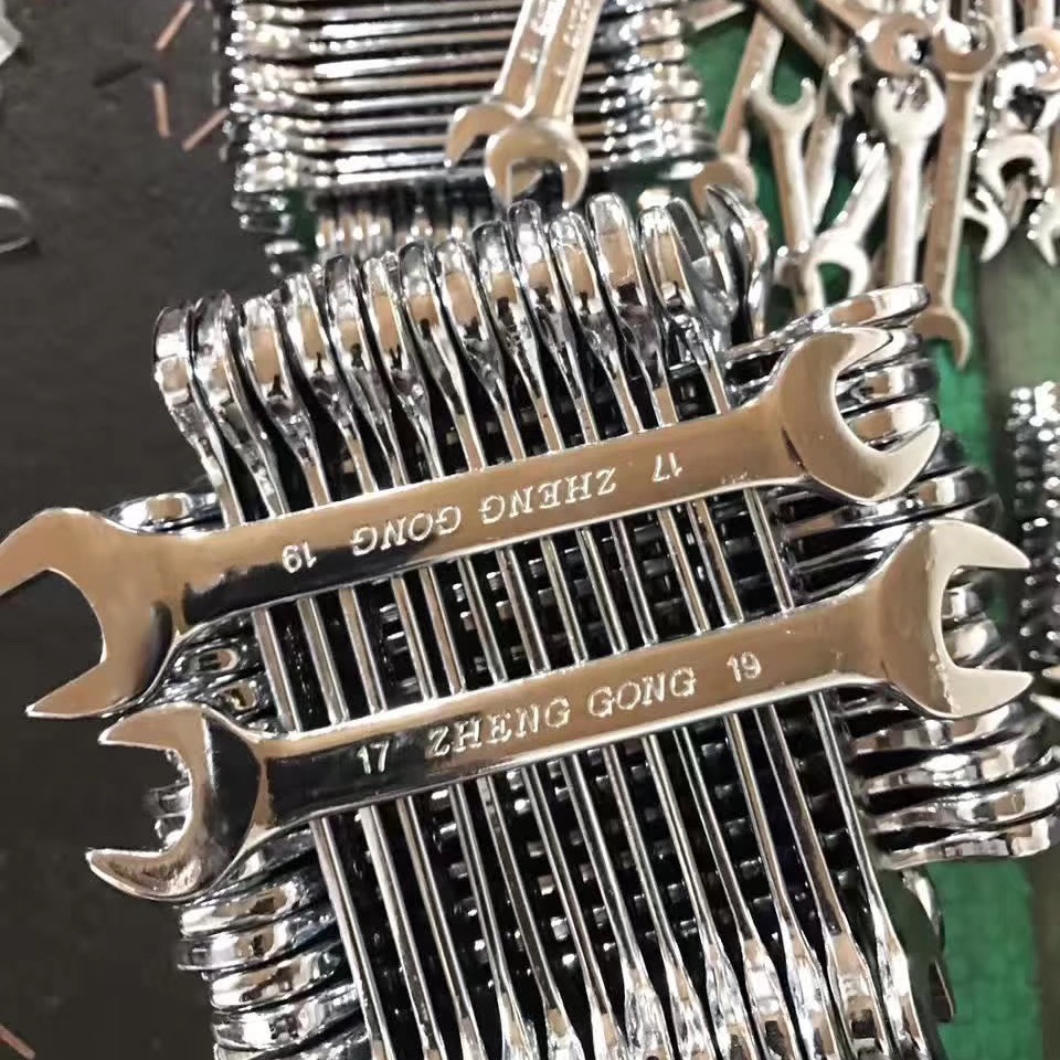 FUENTE fabricante Tarjeta de trabajo regular abierto llave sólida de doble cabeza abierto trabajo regular abierto llave de doble cabeza cromada