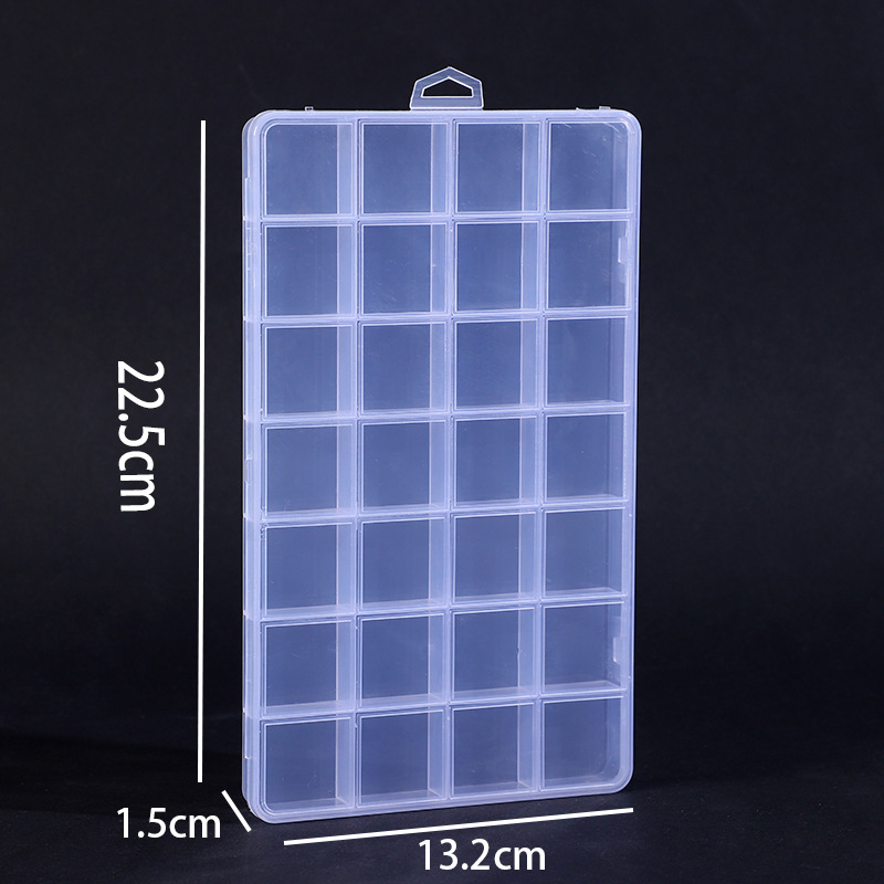 24-rejilla de plástico translúcido caja de almacenamiento multi-rejilla de escritorio caja de almacenamiento de artículos diversos DIY rejilla de uñas caja de la joyería de Ventas Directas