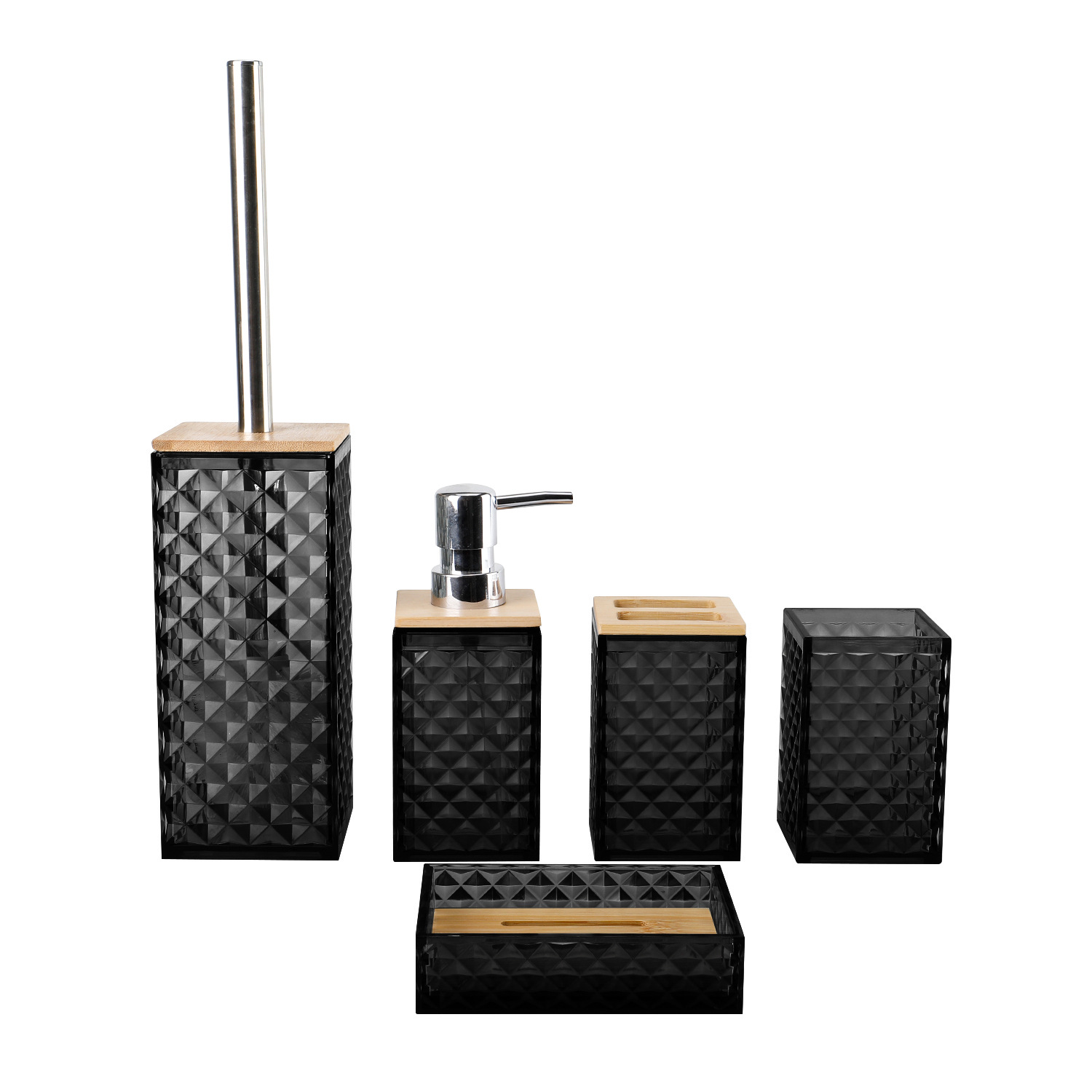 5002-5 Cubierta de bambú de 5 piezas - Negro