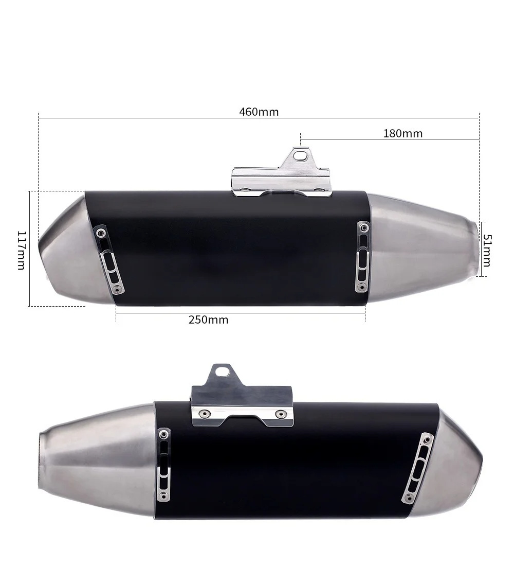 51mm Off-Road Motorcycle Modified Tail Pipe Exhaust Pipe Tail Section Stainless Steel Crf230 Cfr250 Crf150