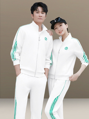 春秋季時尚休閒情侶運動套裝男女同款健身跑步運動服兩件套