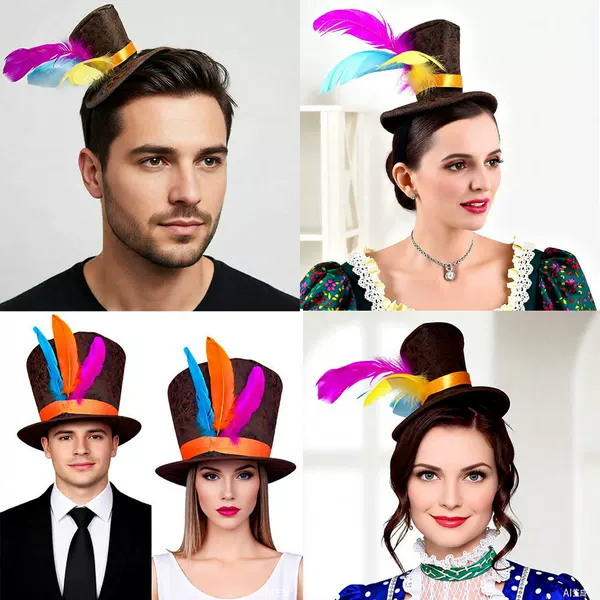 Role-Playing Party Hats, Stage Performance Hats, Dr. Seuss Hats, European and American Style Hats, Small Formal Hats, Headbands, Headwear