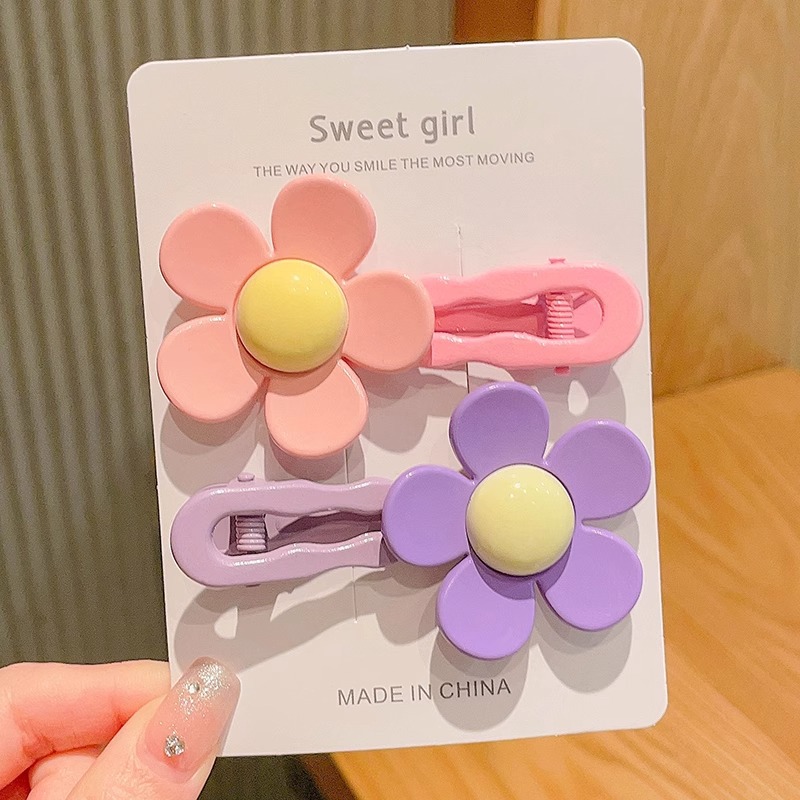 Hermosas flores para el cabello para niños coloridos dulces pinzas de cabello laterales pinzas de frangeas niñas pinzas de cabello trituradas adornamientos para el cabello