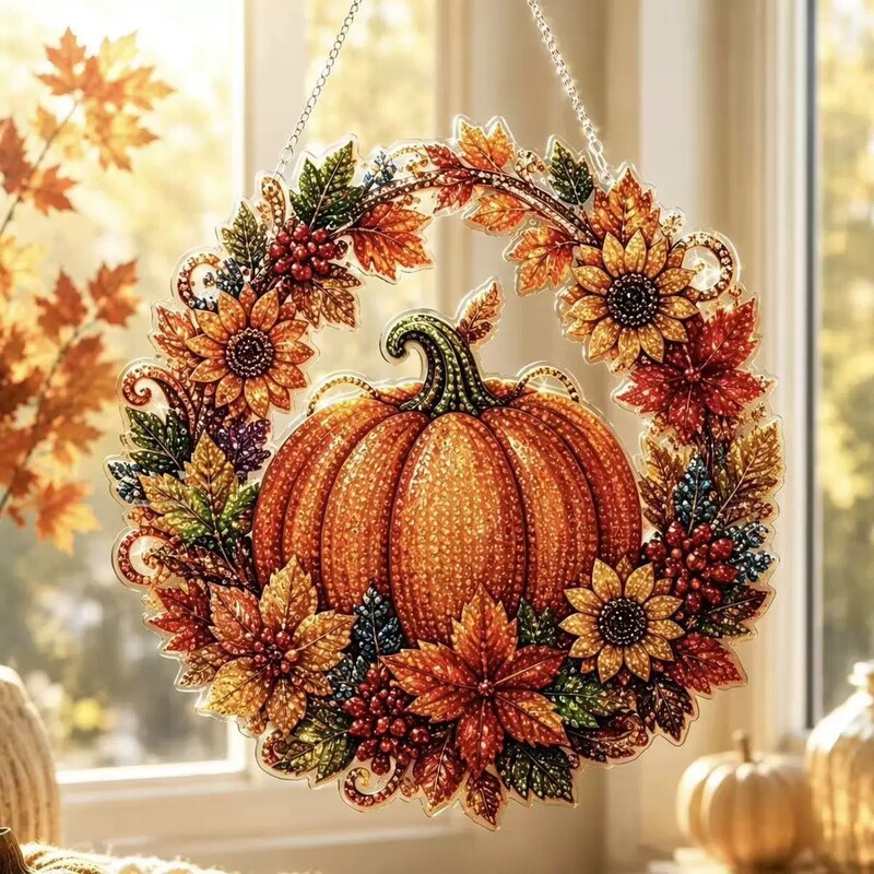 Cross-Border New Pumpkin Diamond Kit Acrylic Hanging Decoration DIY Portable Pendant