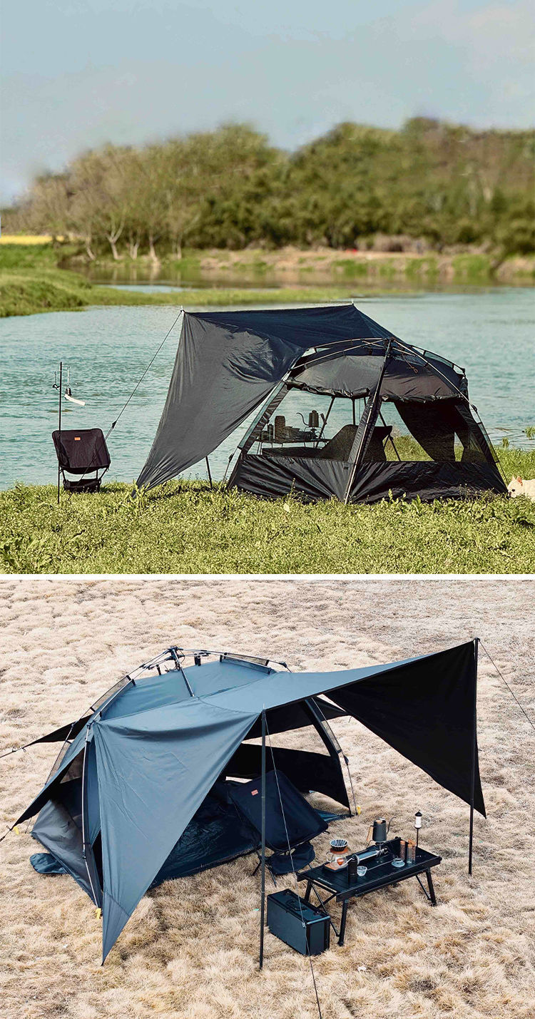 Vinyl Sunshade Tent Outdoor Fishing Folding Portable Sun Protection Automatic Camping Tent Double Seaside Beach Tent